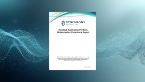 The front page of Synchrony Systems' Smalltalk Application Portfolio Modernization Experience Report