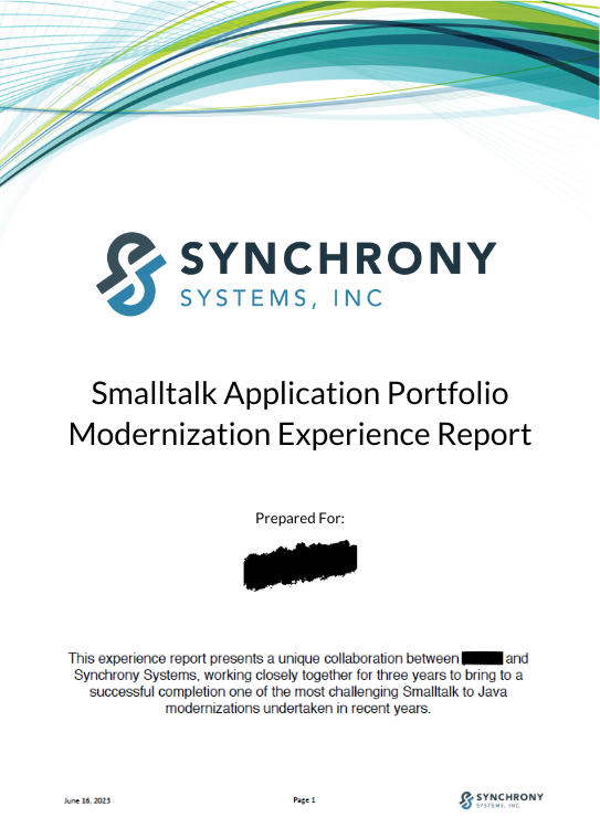 Thumbnail Cover of Smalltalk Application Portfolio Modernization Experience