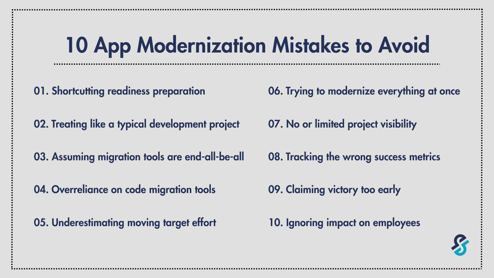 10 app modernization mistakes to avoid