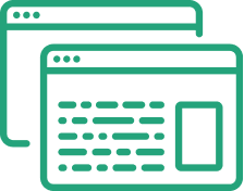 Two stacked browser windows, symbolizing multi-tasking, application layering, or web interface development.