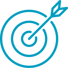 an icon of an arrow hitting the bullseye of a target