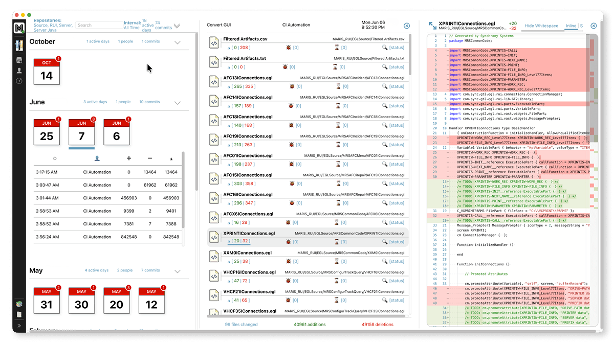 MLP platform screenshot showing database schema mapping and data migration configurations, ensuring data integrity between legacy systems and modern cloud databases.
