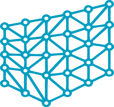 Technical visualization of a massive semantic scale network, showing a complex interconnected mesh of data nodes and relationships.