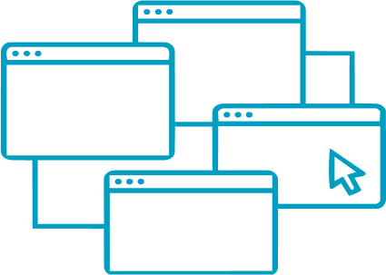 UI/UX diagram illustrating multi-window coordination and synchronization within a complex enterprise application.